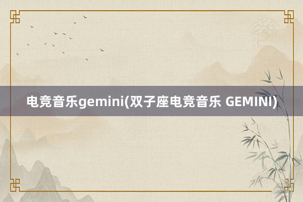 电竞音乐gemini(双子座电竞音乐 GEMINI)