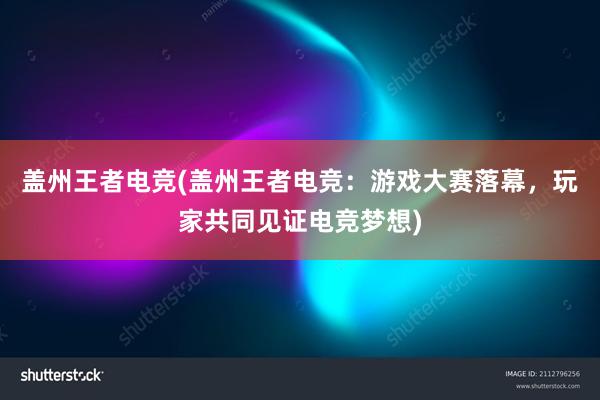 盖州王者电竞(盖州王者电竞：游戏大赛落幕，玩家共同见证电竞梦想)