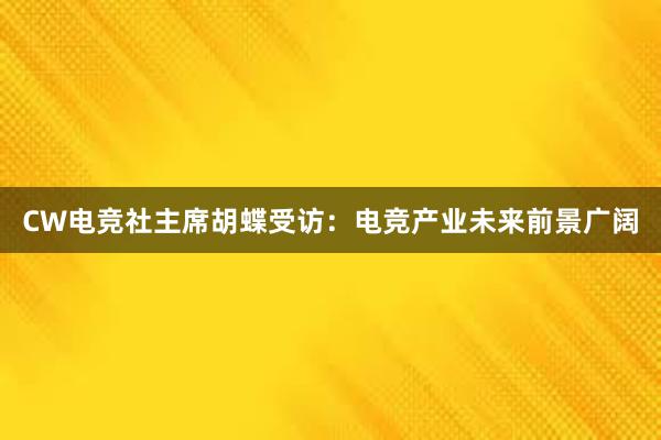 CW电竞社主席胡蝶受访：电竞产业未来前景广阔