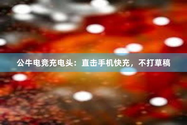 公牛电竞充电头：直击手机快充，不打草稿