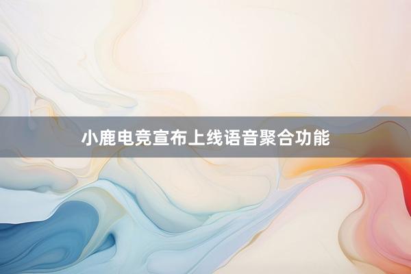 小鹿电竞宣布上线语音聚合功能