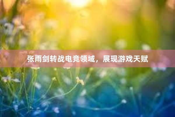 张雨剑转战电竞领域，展现游戏天赋