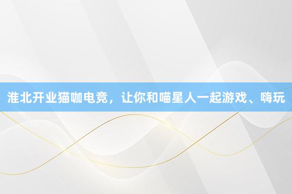 淮北开业猫咖电竞，让你和喵星人一起游戏、嗨玩